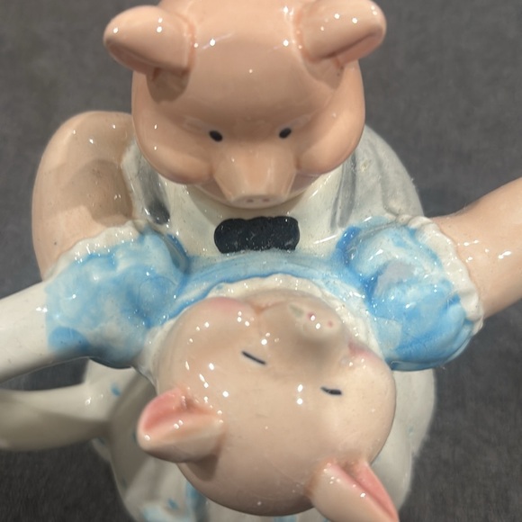 Vintage Collector teapot dancing waltzing pigs farm animals ranch western - Picture 8 of 8